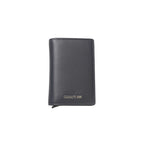 Cerruti 1881 blue calfskin men's wallet with multiple card slots and sleek design, displayed on a white background.