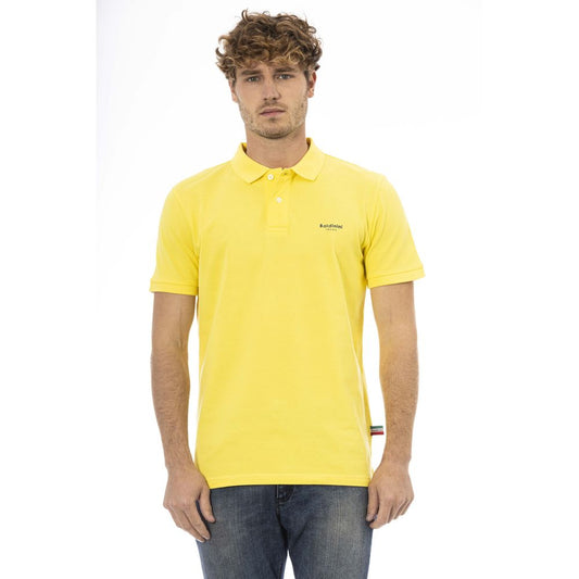 Baldinini Trend Yellow Cotton Men Polo Shirt Baldinini Trend