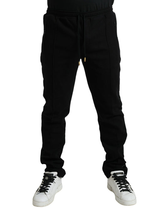 Dolce & Gabbana Black Cotton Blend Jogger Sweatpants Pants Dolce & Gabbana