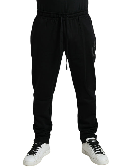 Dolce & Gabbana Black Cotton Logo Jogger Men Sweatpants Pants Dolce & Gabbana