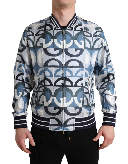 Dolce & Gabbana Multicolor Logo Print Bomber Blouson Jacket Dolce & Gabbana