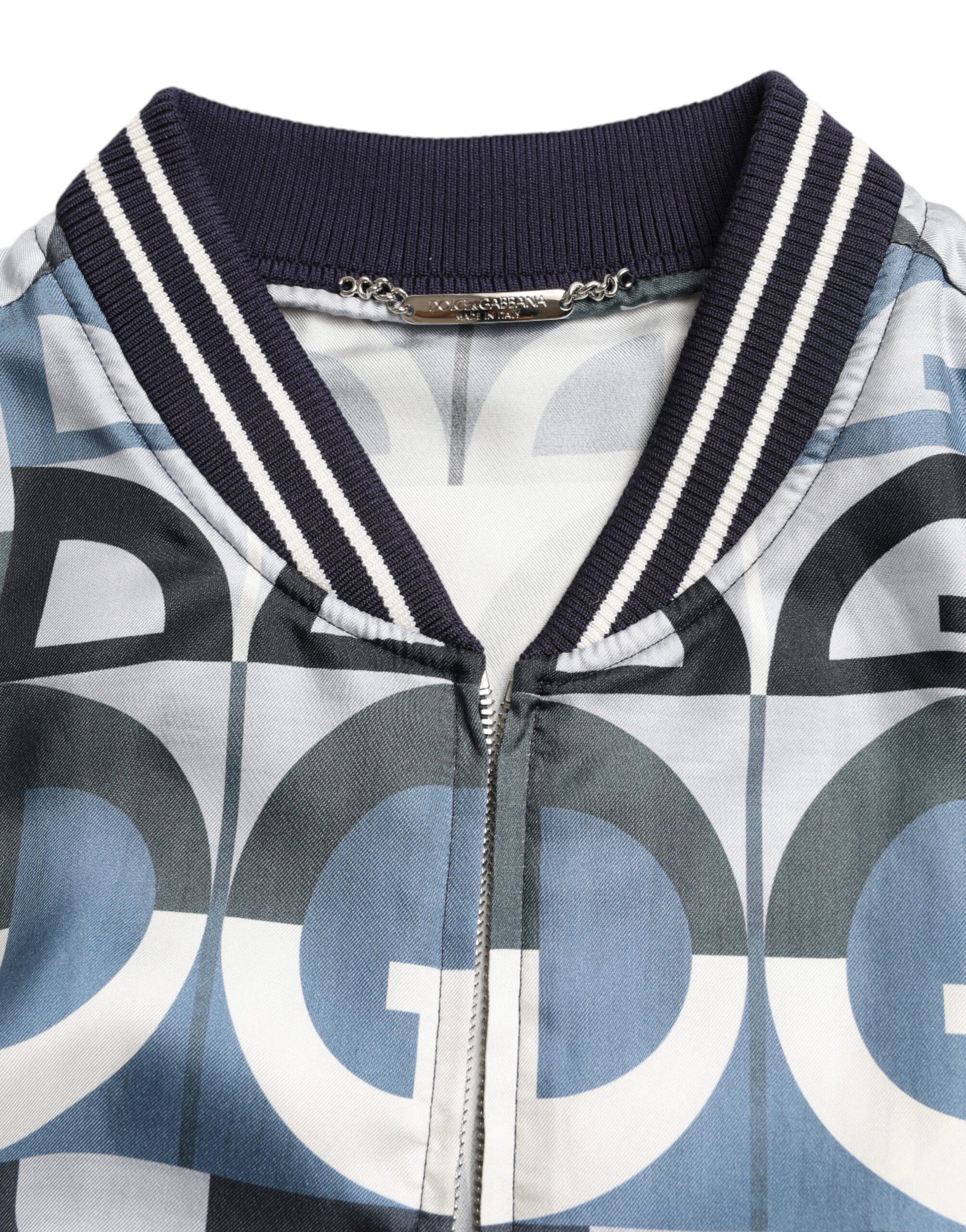 Dolce & Gabbana Multicolor Logo Print Bomber Blouson Jacket Dolce & Gabbana