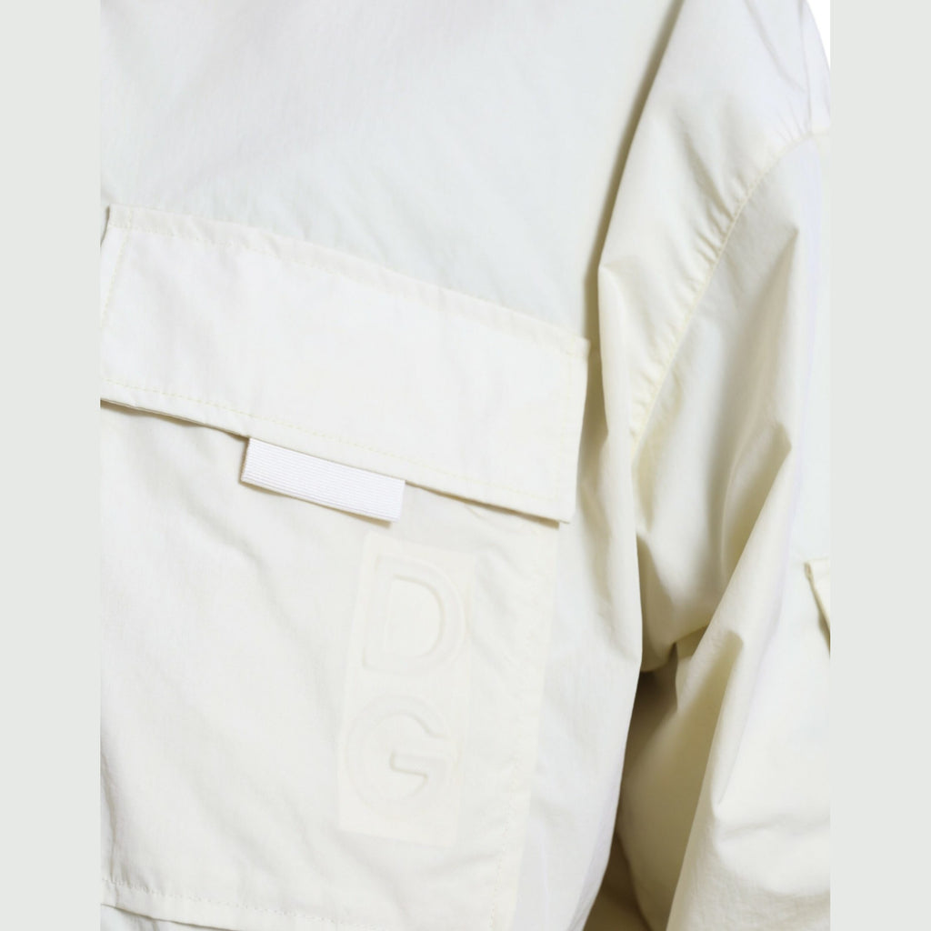 Dolce & Gabbana Yellow Nylon Collared Full Zip Parka Jacket