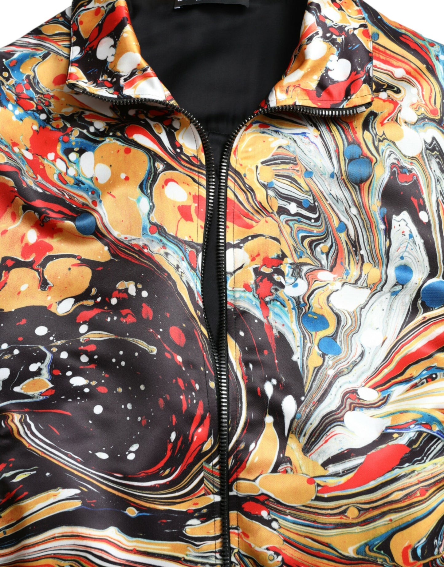 Dolce & Gabbana Multicolor Abstract Polyester Bomber Jacket Dolce & Gabbana