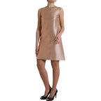 Dolce & Gabbana Pink Jacquard Sleeveless Shift Mini Dress