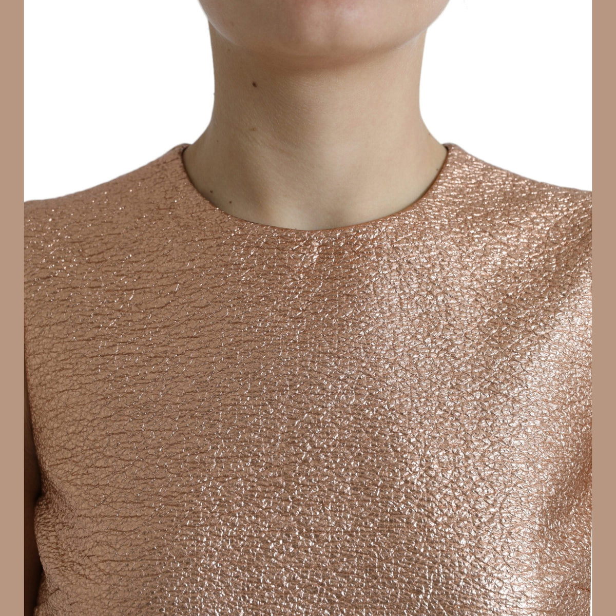 Dolce & Gabbana Pink Jacquard Sleeveless Shift Mini Dress