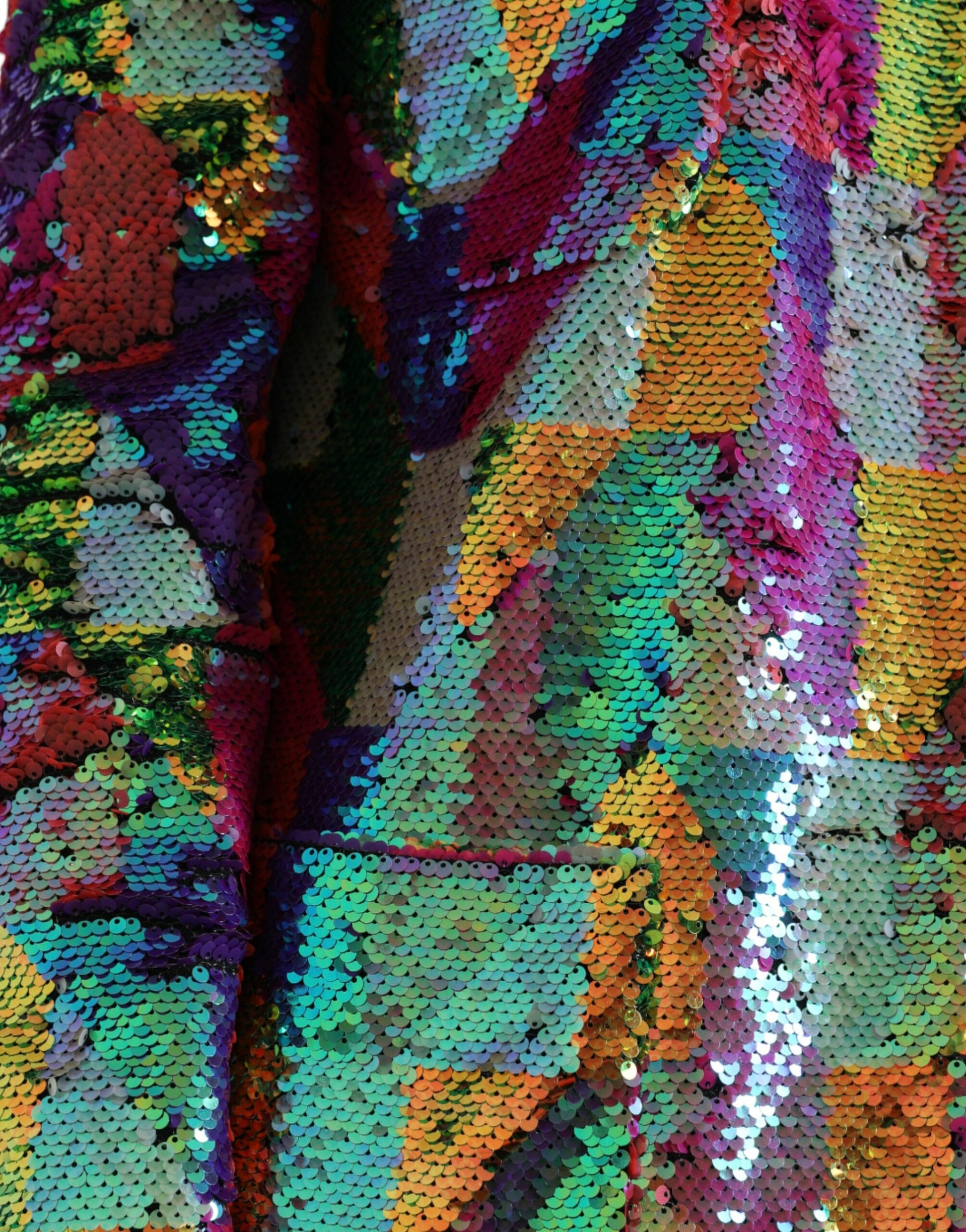 Dolce & Gabbana Multicolor Polyester Sequined Coat Jacket Dolce & Gabbana