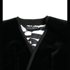 Dolce & Gabbana Black Velvet Cotton Double Breasted Jacket