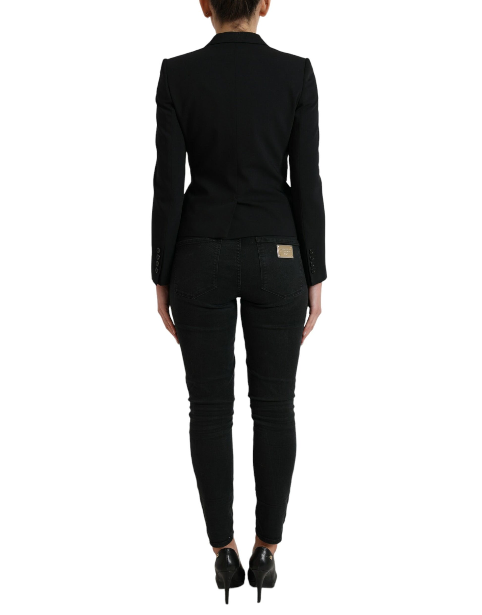 Dolce & Gabbana Black Wool Single Breasted Blazer Coat Jacket Dolce & Gabbana