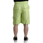 Dolce & Gabbana Light Green Cotton Men Cargo Bermuda Shorts