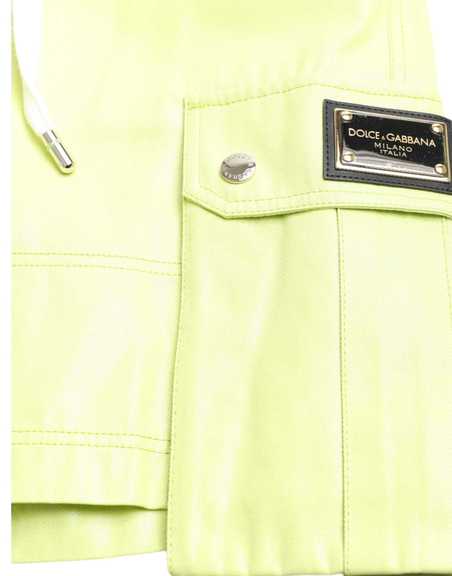 Dolce & Gabbana Light Green Cotton Men Cargo Bermuda Shorts Dolce & Gabbana