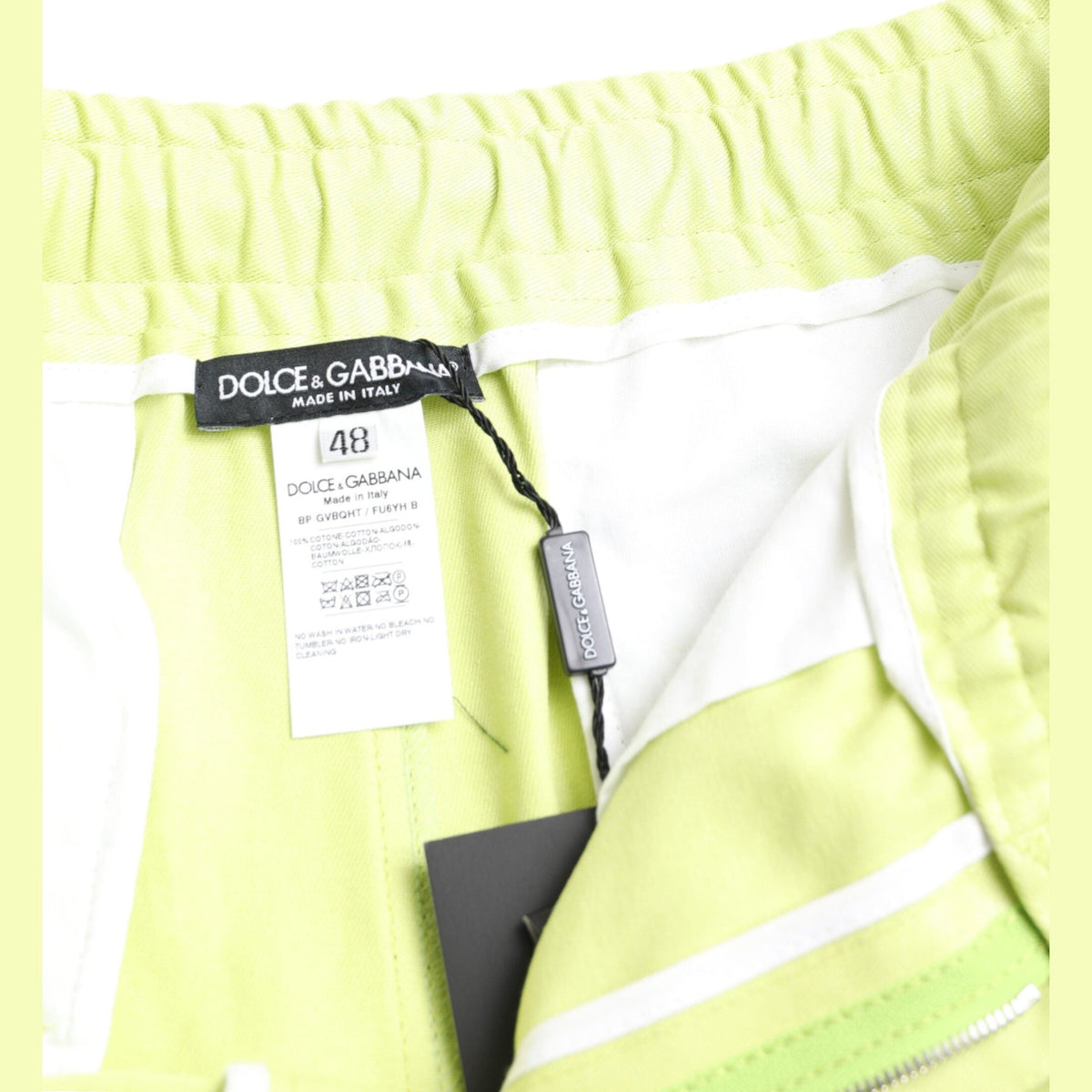 Dolce & Gabbana Light Green Cotton Men Cargo Bermuda Shorts