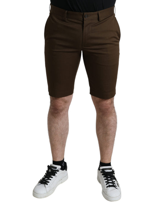 Dolce & Gabbana Brown Cotton Stretch Men Bermuda Shorts Dolce & Gabbana