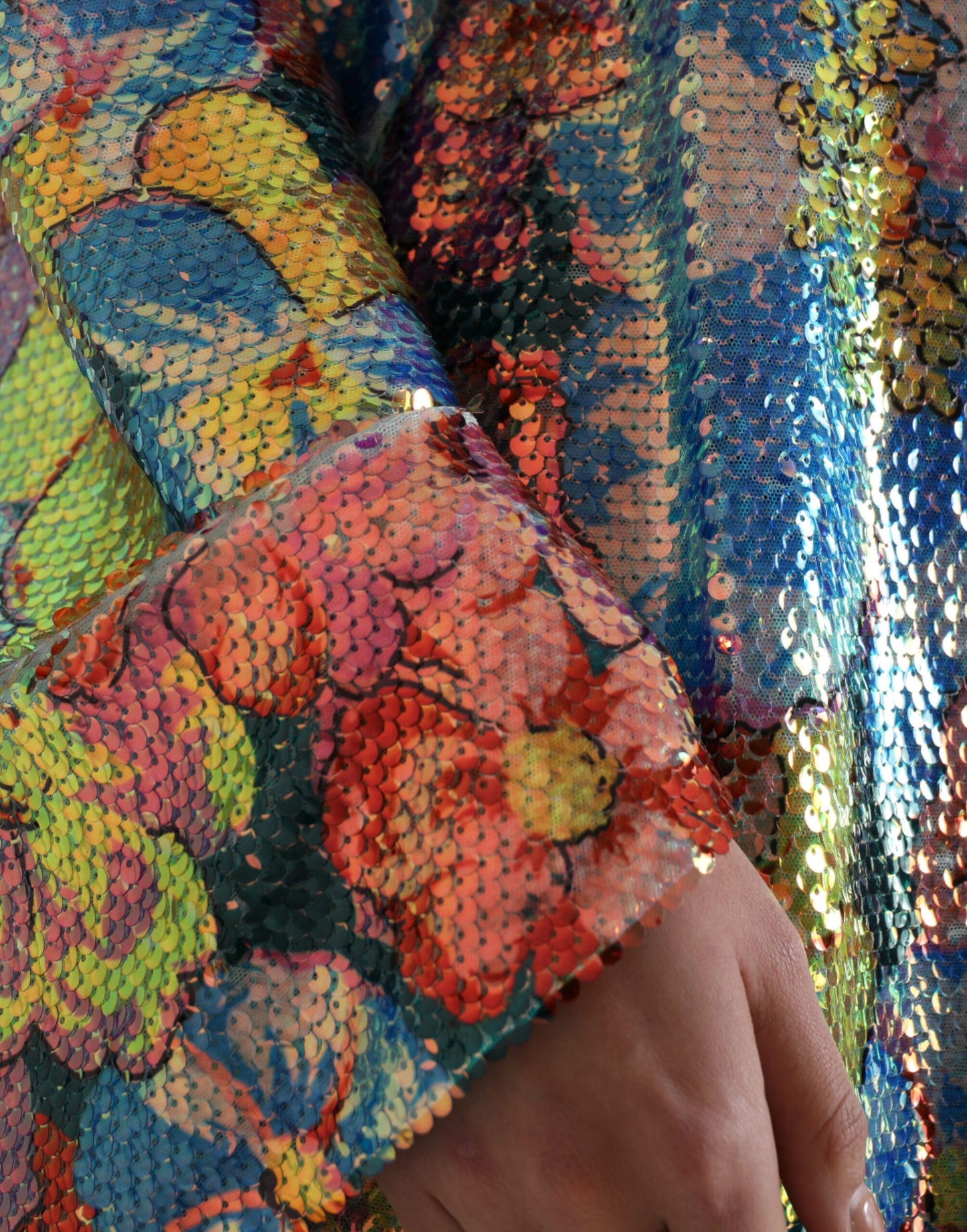 Dolce & Gabbana Multicolor Floral Sequined Shift Mini Dress Dolce & Gabbana