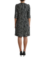 Dolce & Gabbana Black Chevron Polyester Shift Mini Dress