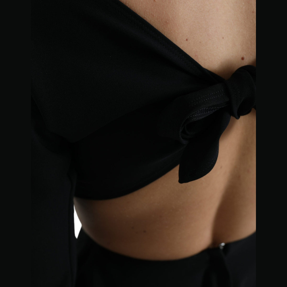 Dolce & Gabbana Black Viscose Cut Out A-line Long Sleeves Mini Dress