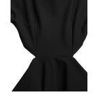Dolce & Gabbana Black Viscose Cut Out A-line Long Sleeves Mini Dress