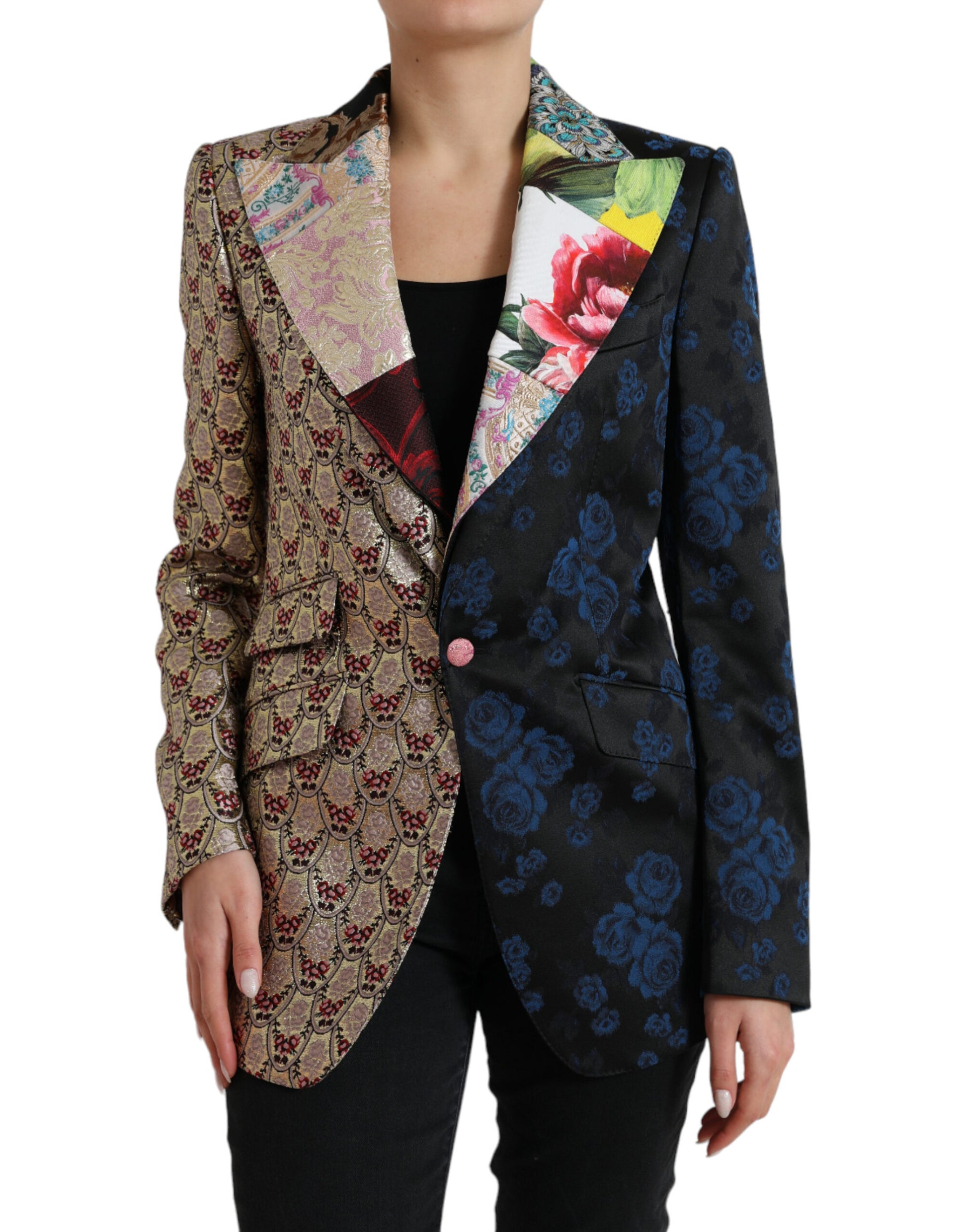 Dolce & Gabbana Multicolor Floral Patchwork Jacquard Jacket Dolce & Gabbana