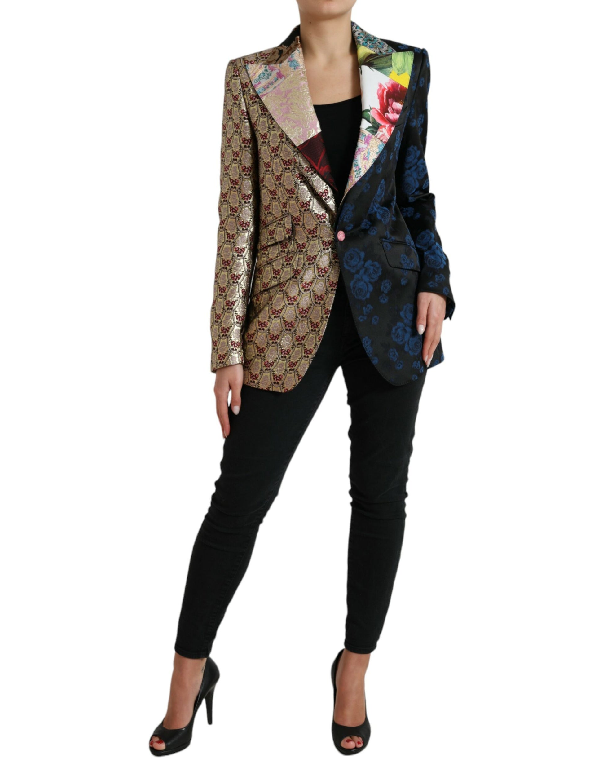 Dolce & Gabbana Multicolor Floral Patchwork Jacquard Jacket Dolce & Gabbana