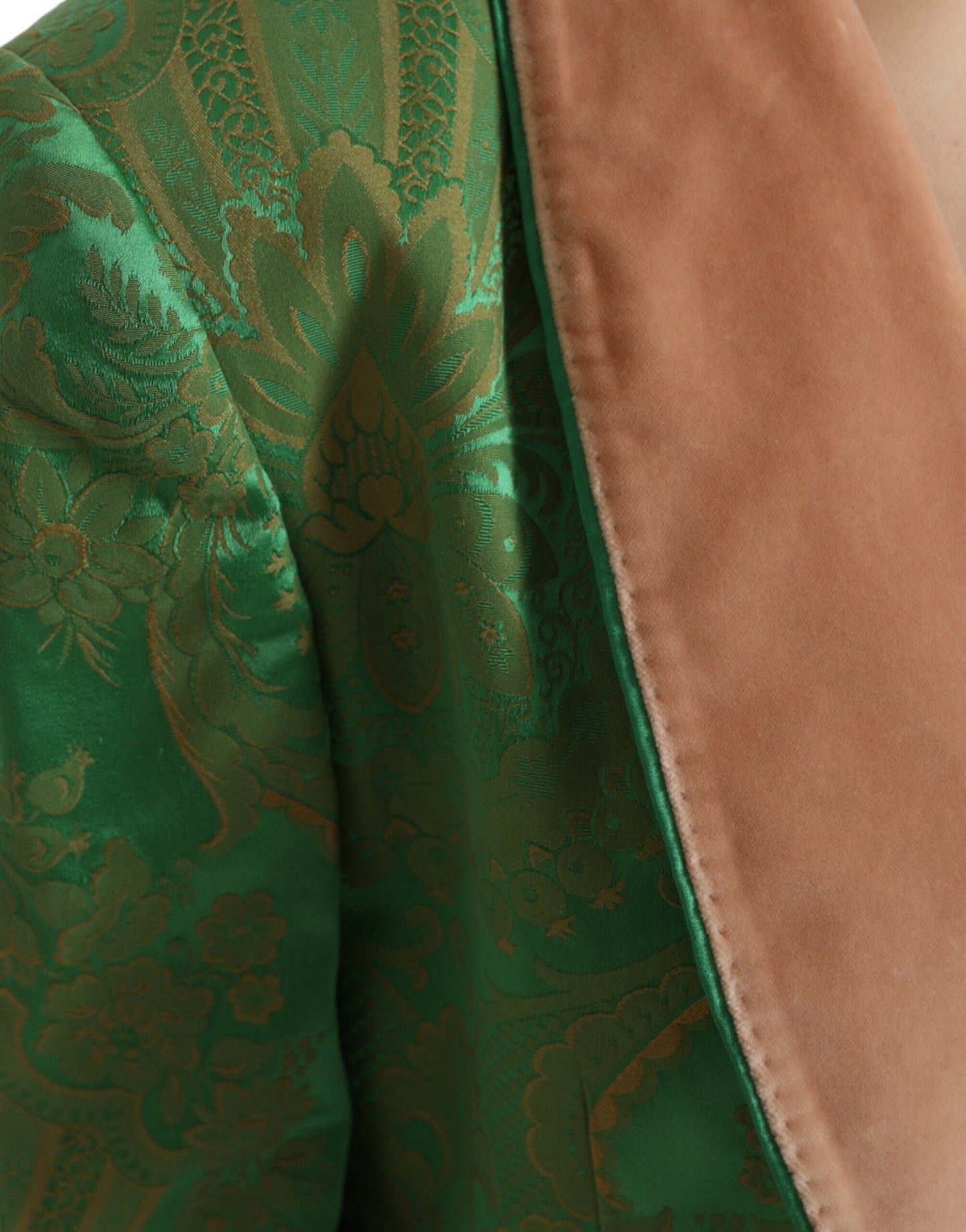 Dolce & Gabbana Green Floral Double Breasted Coat Jacket Dolce & Gabbana