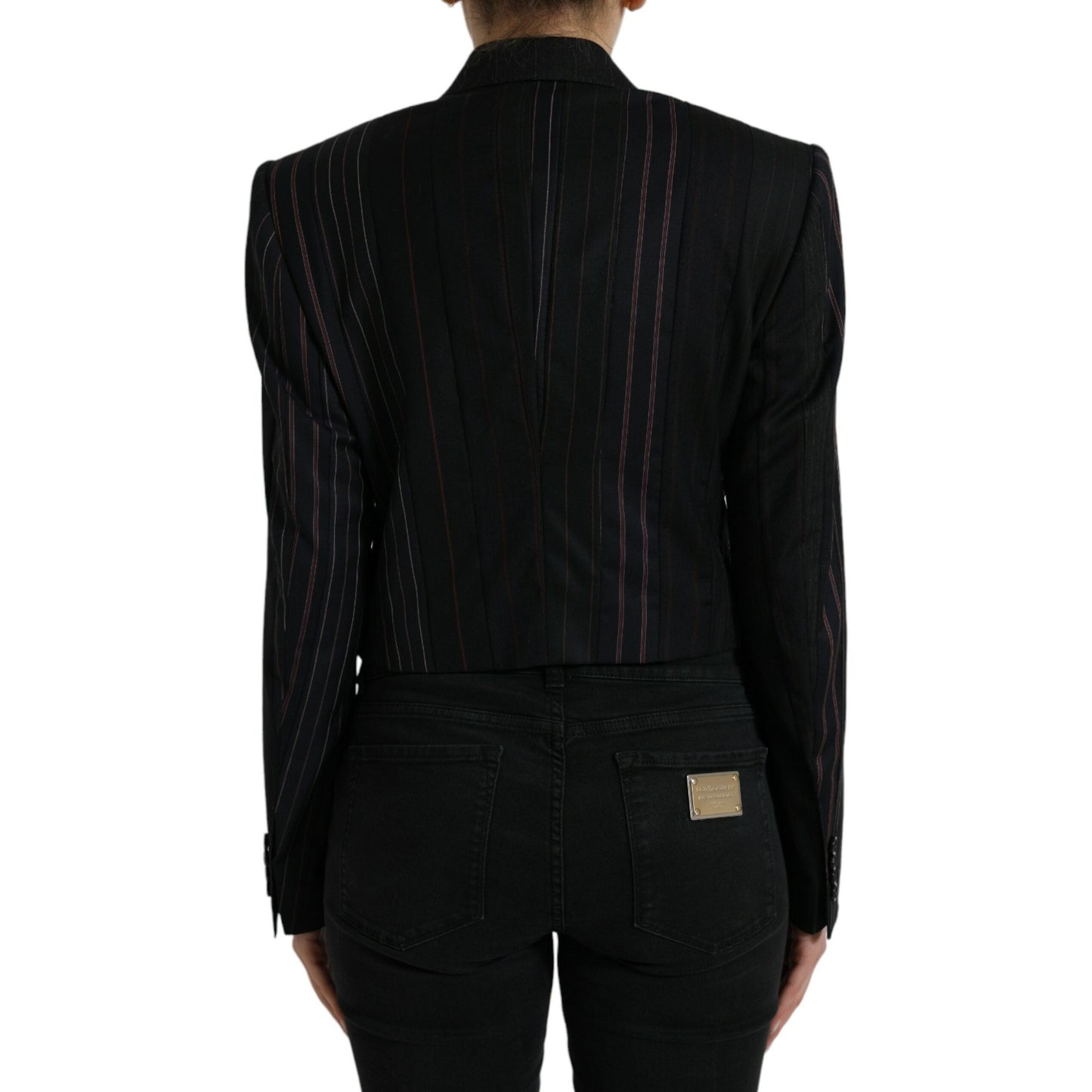 Dolce & Gabbana Black Striped SICILIA Double Breasted Jacket