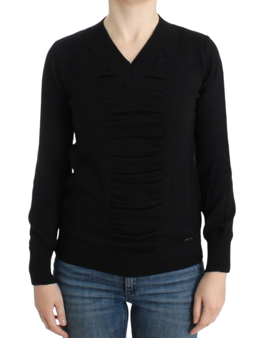Costume National Black V-neck wool sweater Costume National