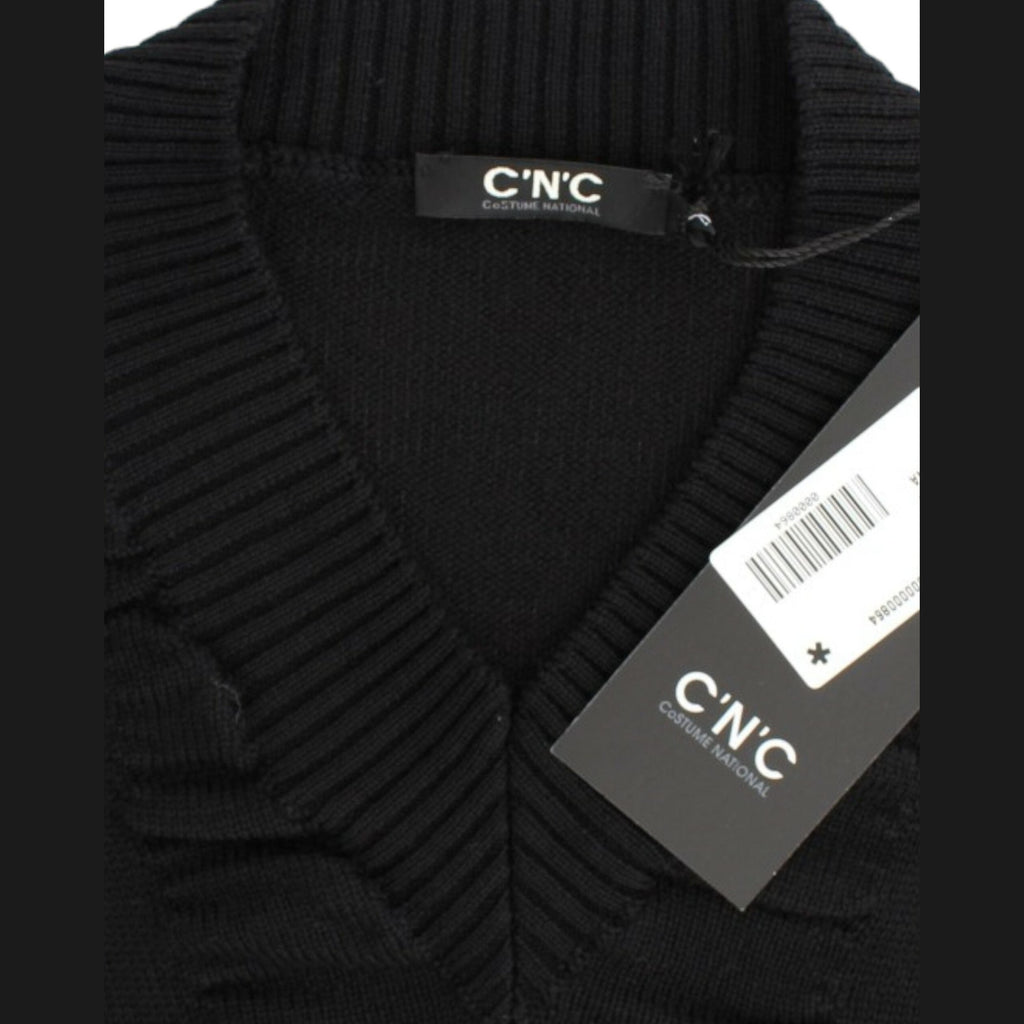 Costume National Black V-neck wool sweater