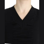 Costume National Black V-neck wool sweater