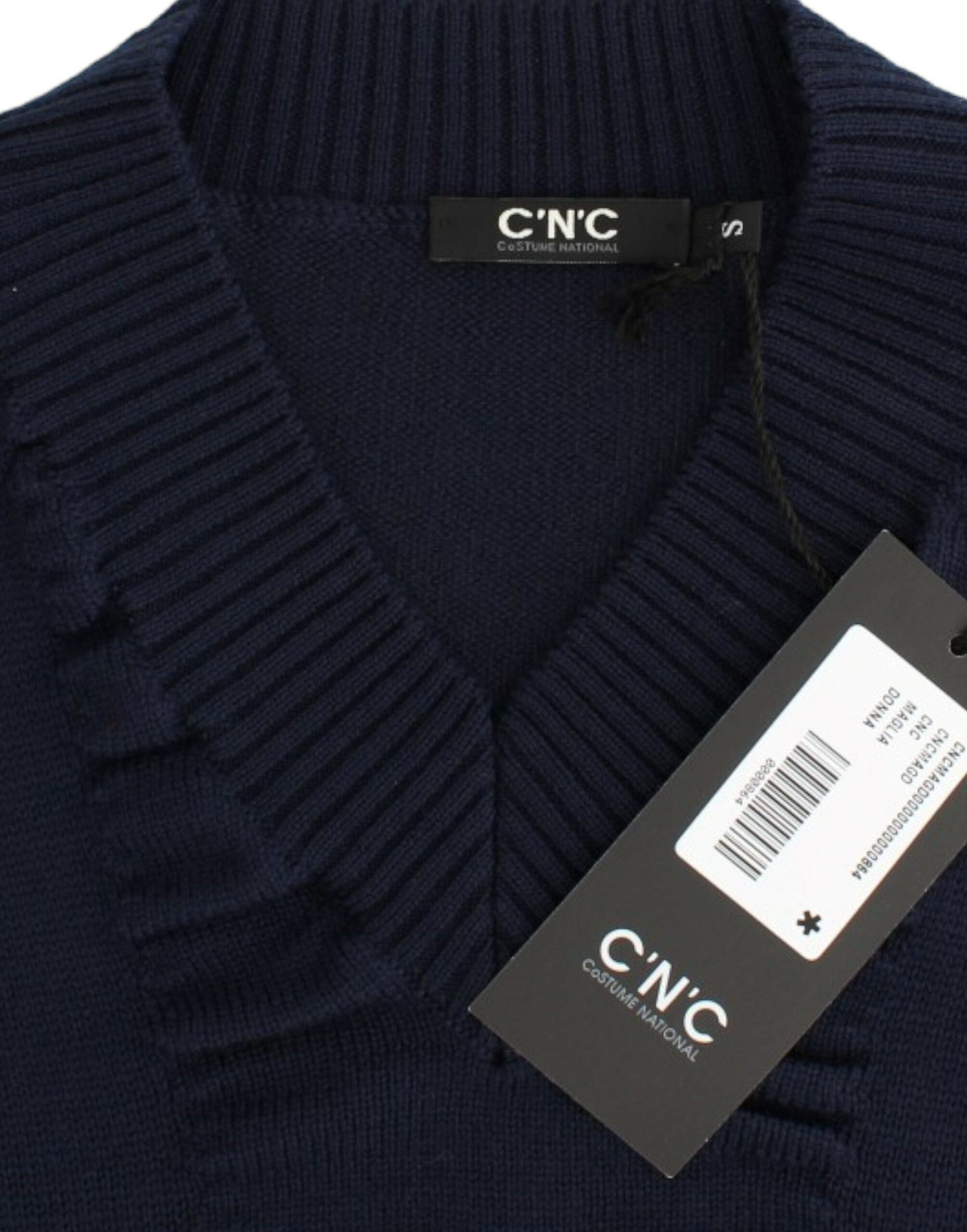 Costume National Dark blue V-neck wool sweater Costume National