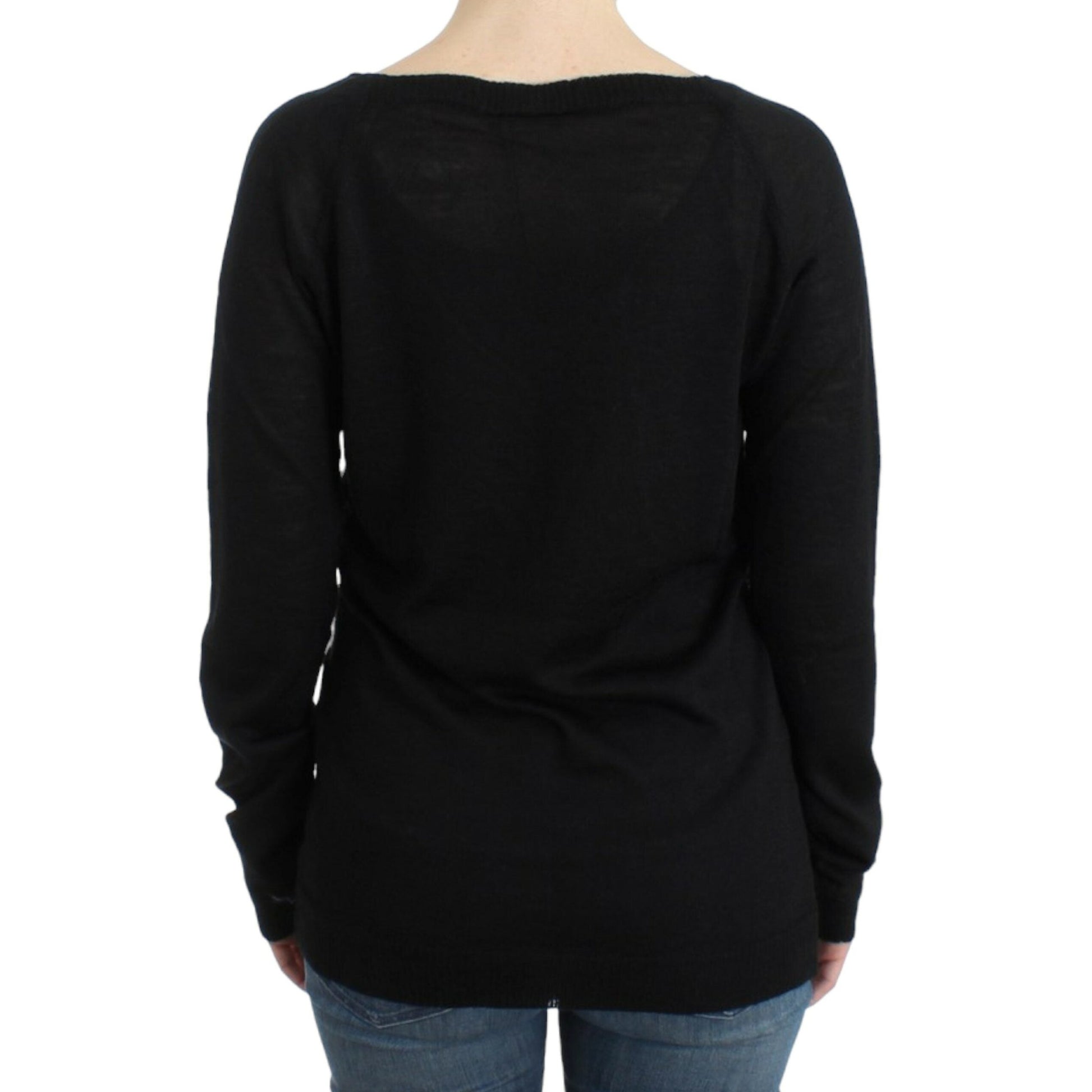 Costume National Black striped V-neck sweater Costume National