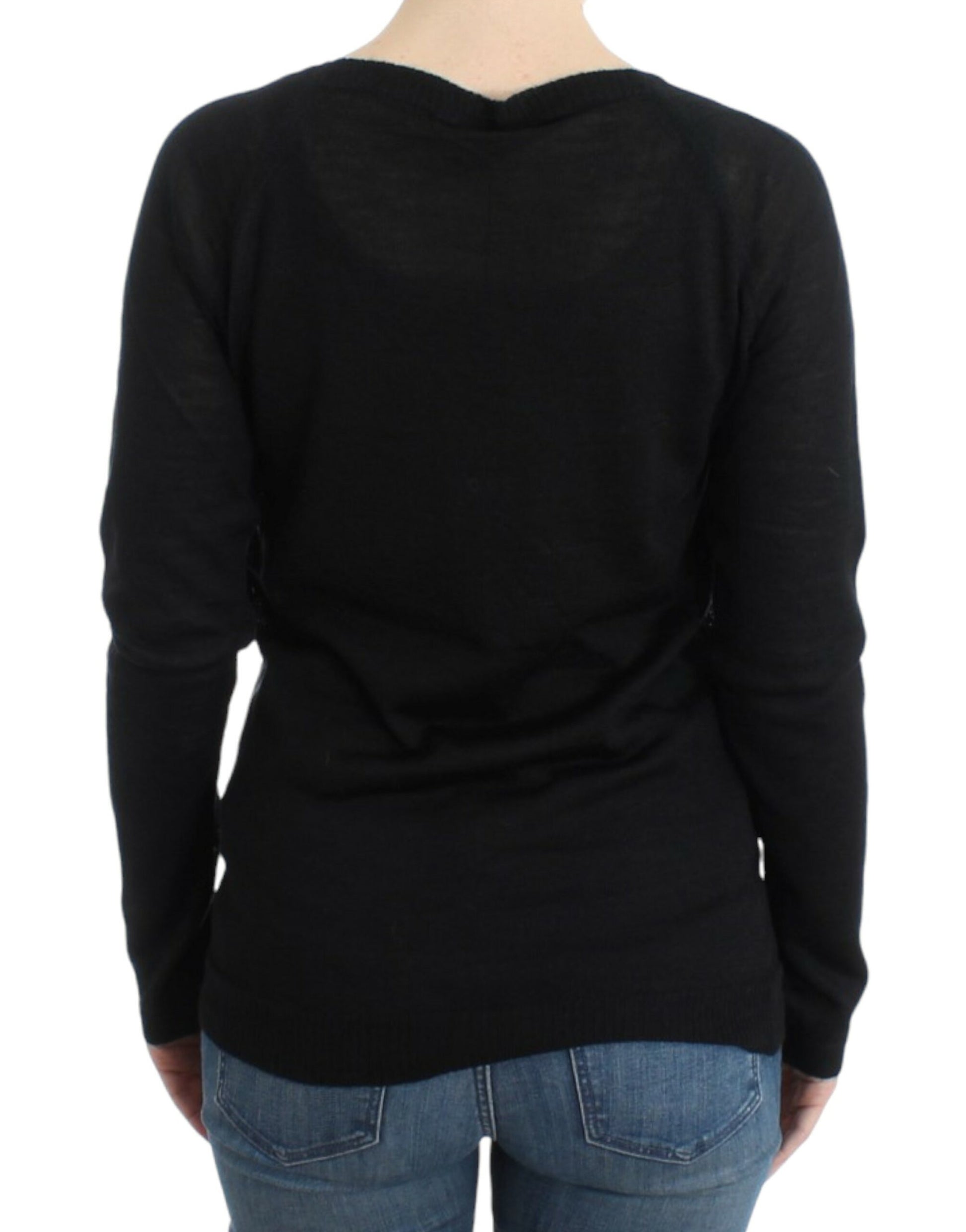 Costume National Black striped V-neck sweater Costume National