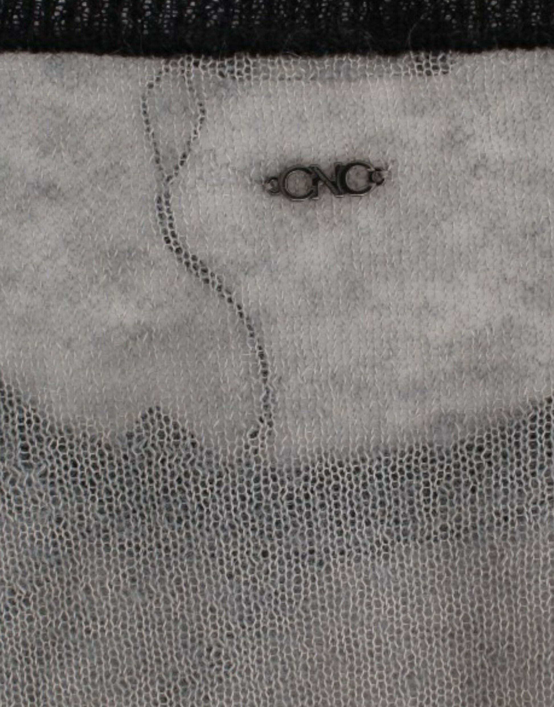 Costume National Gray embellished asymmetric sweater Costume National