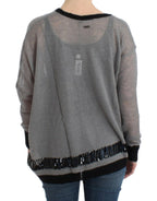 Costume National Gray embellished asymmetric sweater