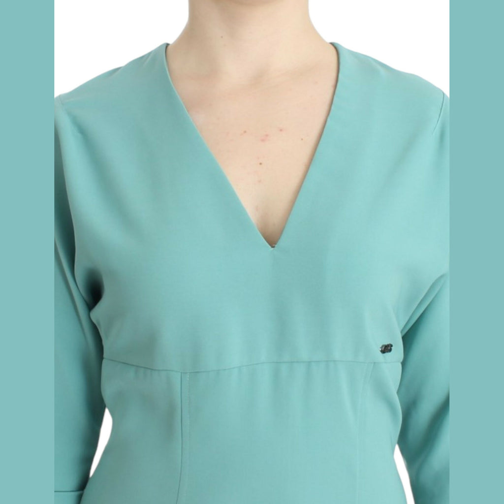 Costume National Green 3/4 sleeved sheath dress