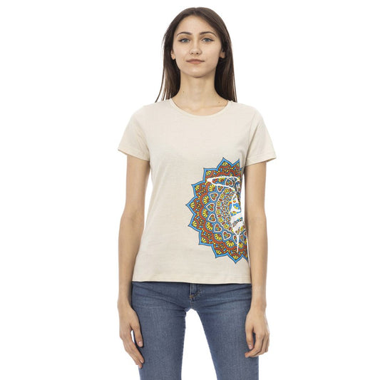 Trussardi Action Beige Cotton Women T-Shirt Trussardi Action
