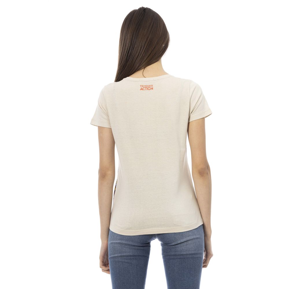 Trussardi Action Beige Cotton Women T-Shirt Trussardi Action