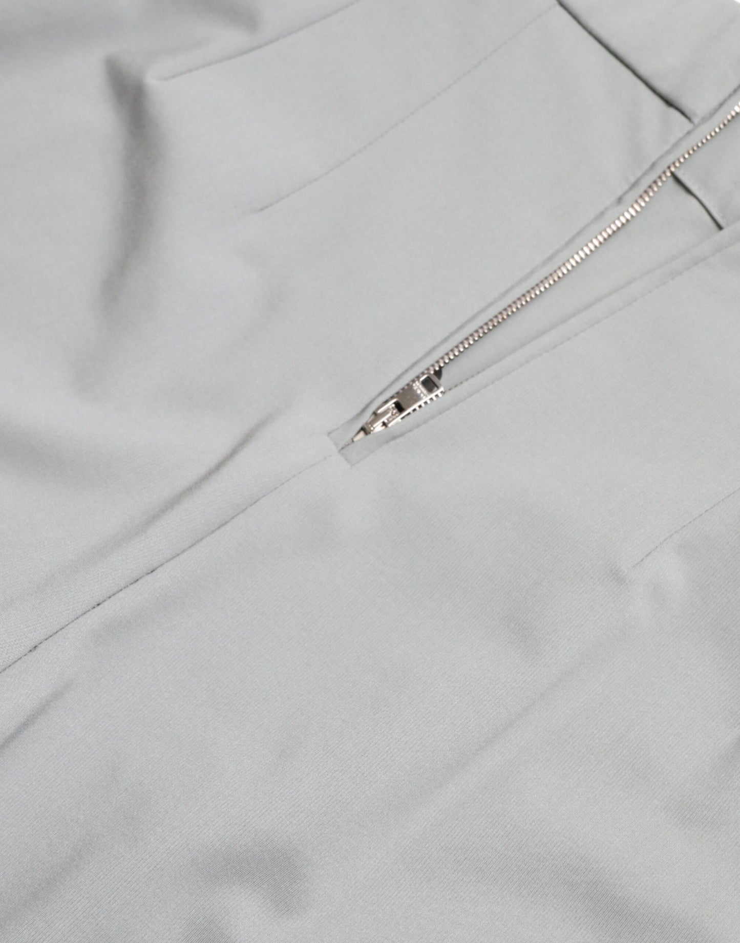 Dolce & Gabbana Gray Nylon Slim Trouser Pants Dolce & Gabbana