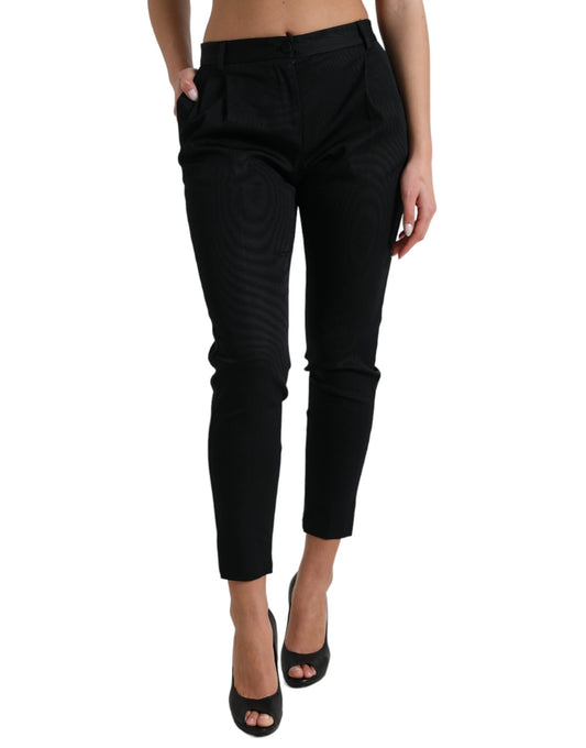 Dolce & Gabbana Black Mid Waist Skinny Cropped Pants Dolce & Gabbana