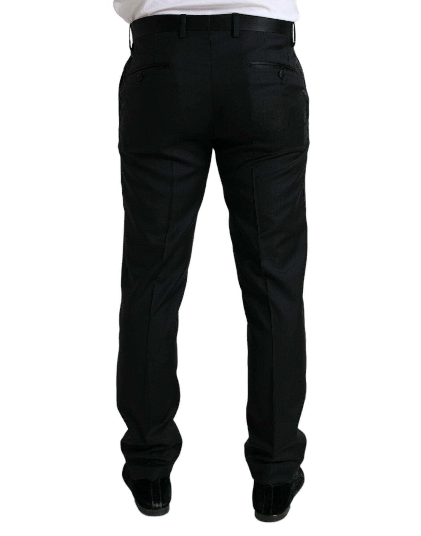 Dolce & Gabbana Black Wool Slim Fit Formal Trouser Dress Pants Dolce & Gabbana