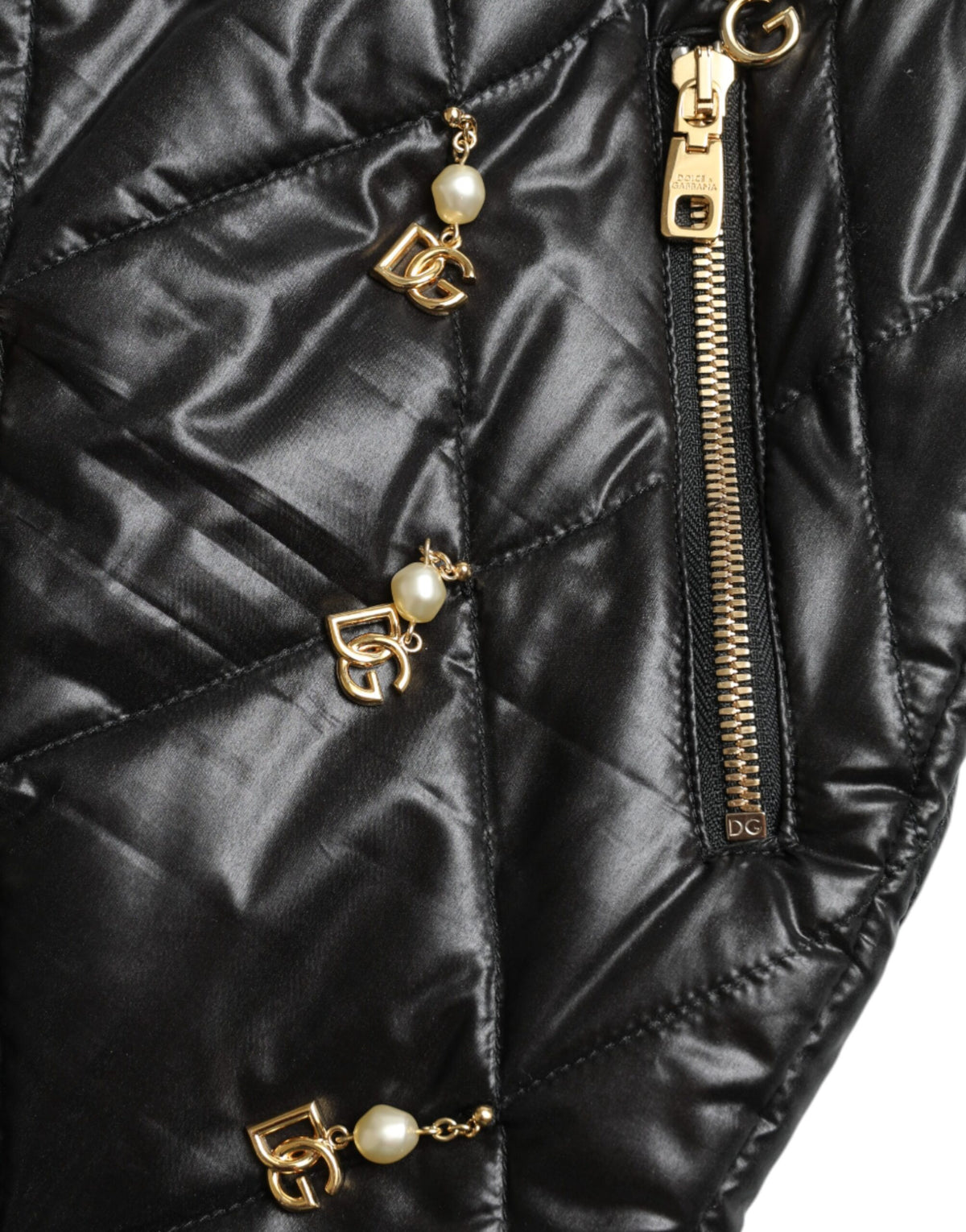 Black embellished high-waist hot pants shorts by Dolce & Gabbana, featuring luxurious detailing and a fashionable fit.