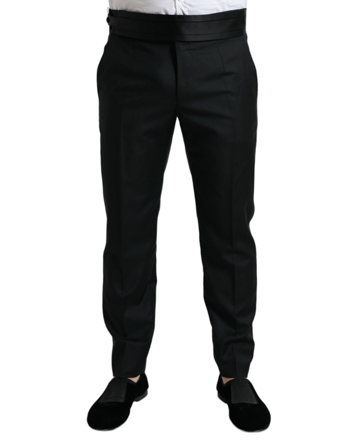 Dolce & Gabbana Black Wool Slim Fit Formal Trouser Dress Pants Dolce & Gabbana