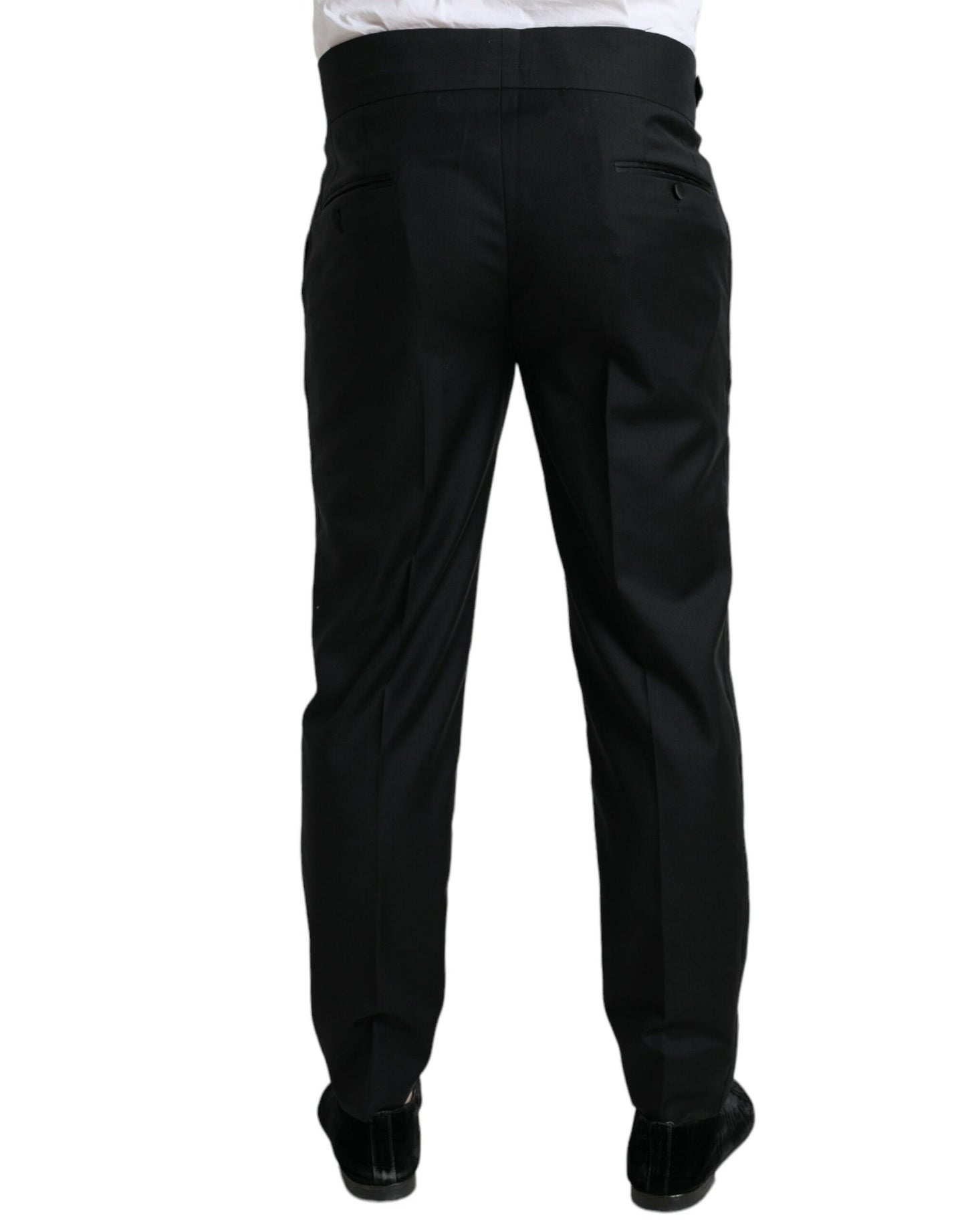 Dolce & Gabbana Black Wool Slim Fit Formal Trouser Dress Pants Dolce & Gabbana