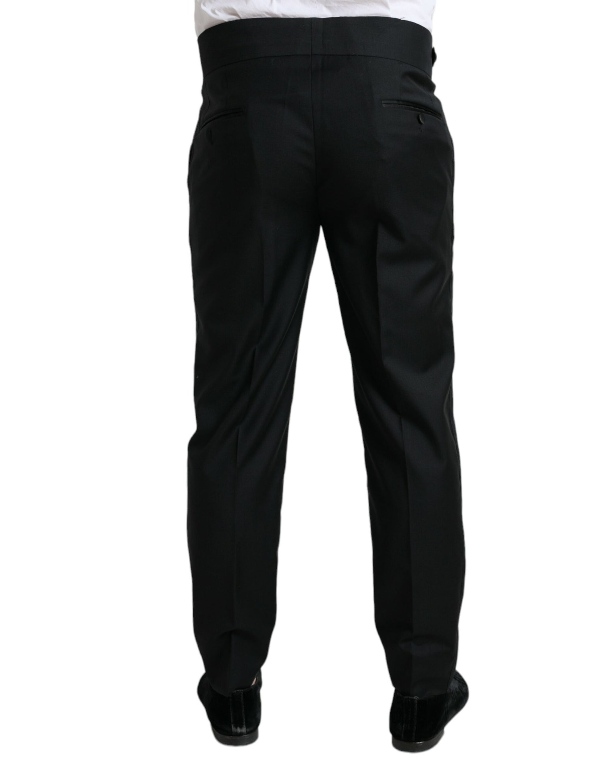 Dolce & Gabbana Black Wool Slim Fit Formal Trouser Dress Pants Dolce & Gabbana