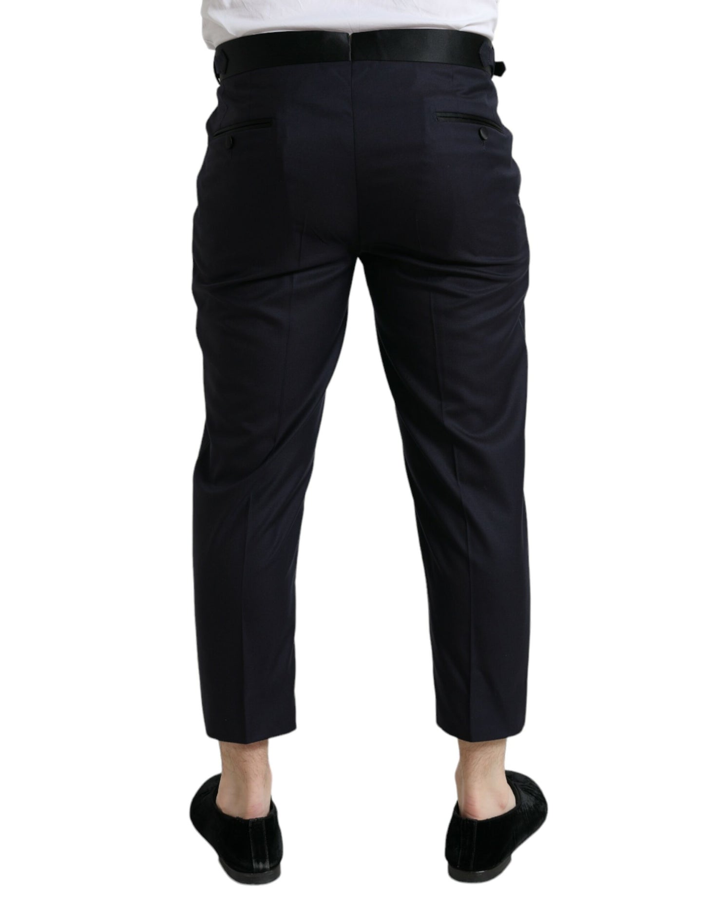 Dolce & Gabbana Blue Wool Cropped Tapered Pants Dolce & Gabbana