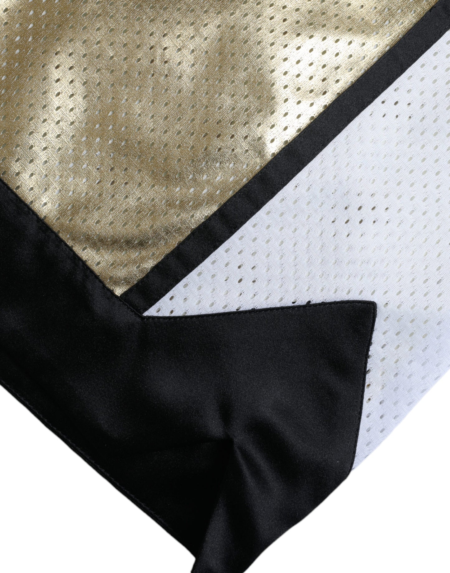 Dolce & Gabbana Gold Polyester Perforated High Waist Shorts Dolce & Gabbana