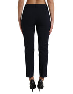 Dolce & Gabbana Blue Mid Waist Tapered Cropped Pants