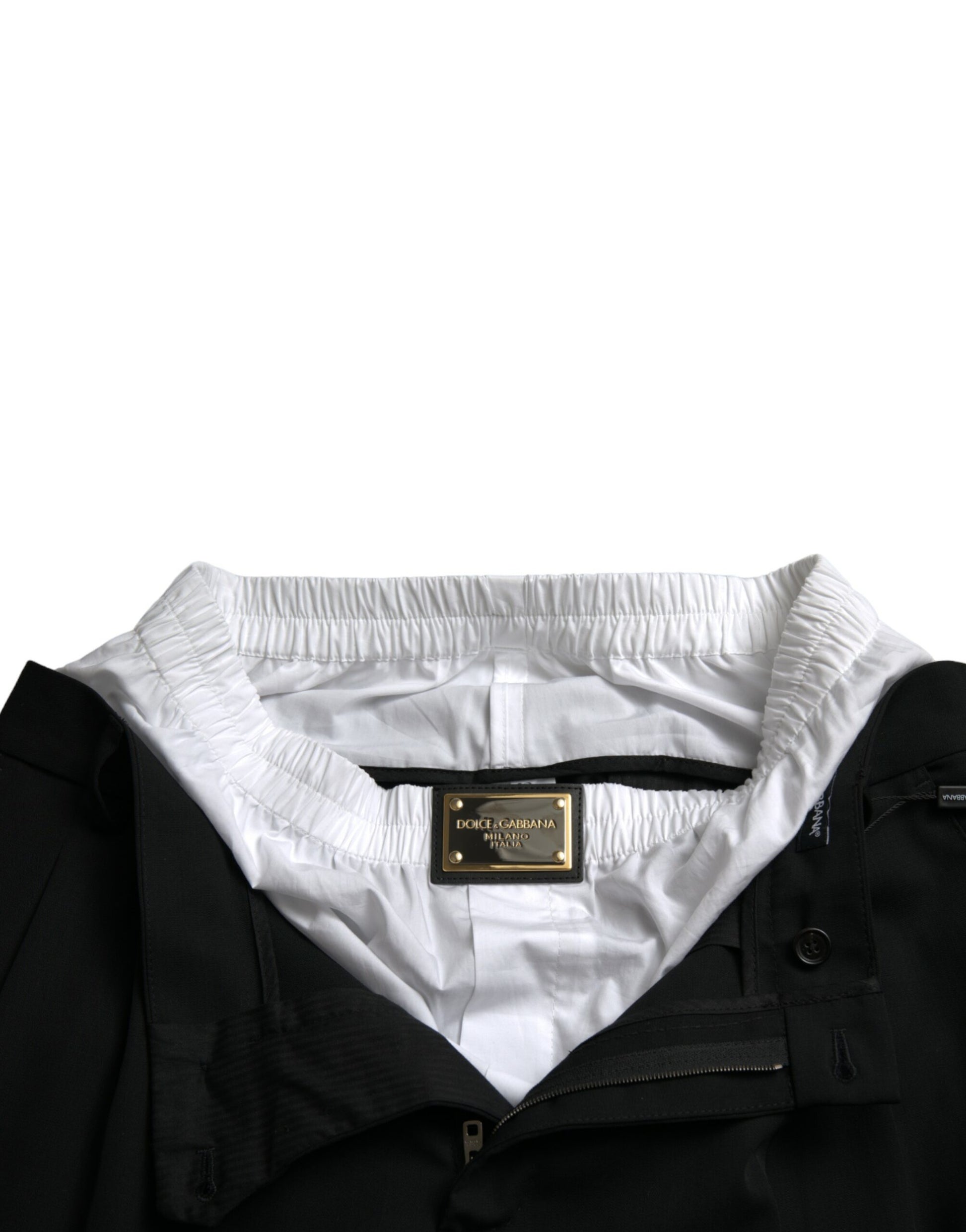 Dolce & Gabbana Black Wool Formal Straight Fit Dress Pants Dolce & Gabbana