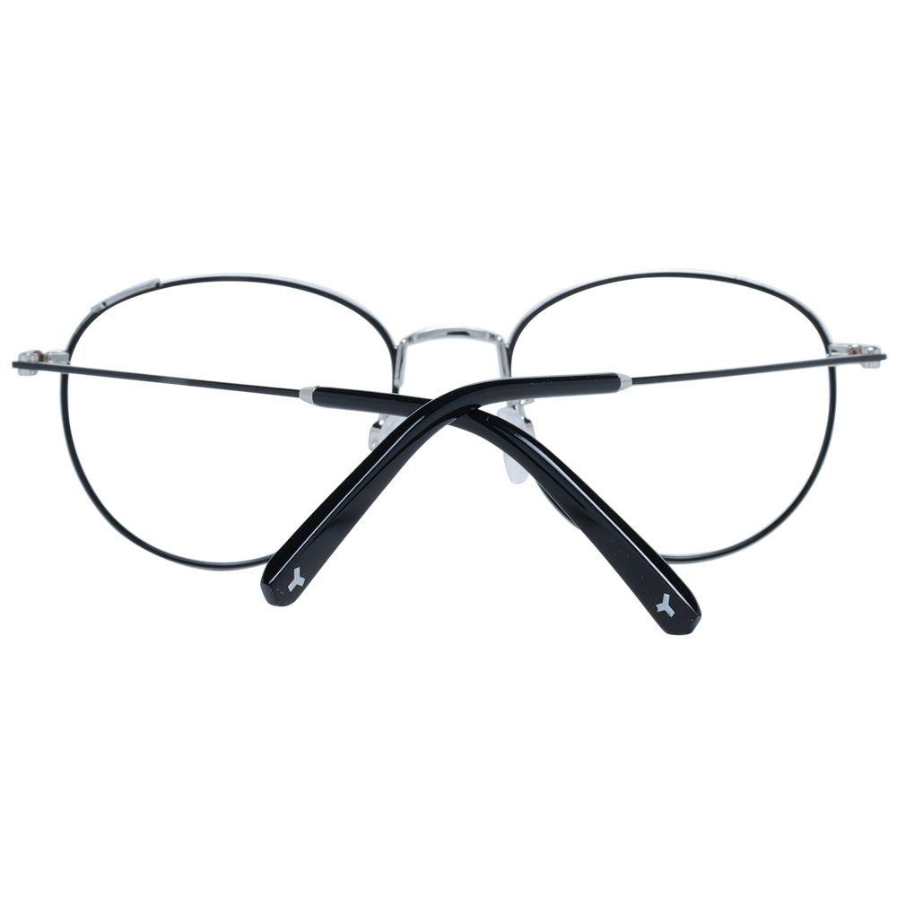 Bally black metal glasses frames with sleek design and clear lenses, stylish eyewear for everyday wear.