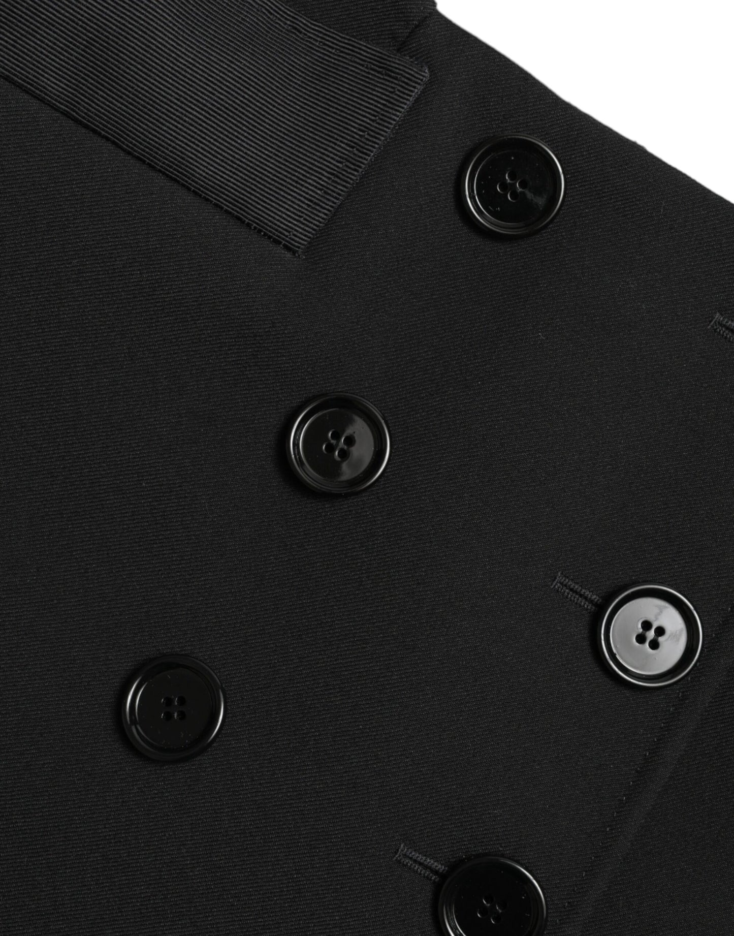 Dolce & Gabbana Black Wool Button High Waist Aline Mini Skirt Dolce & Gabbana