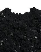 Dolce & Gabbana Black Sequined Embellished Pullover Sweater - Eljoys Fashion 